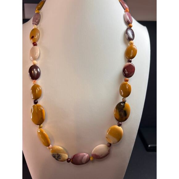 NEW Mookaite Jasper 24 inch necklace with sterling silver clasp - Picture 3 of 12